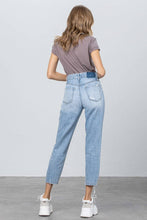 Load image into Gallery viewer, High Rise Ripped Crop Tapered Jeans
