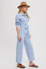 Load image into Gallery viewer, Button Down Tie-Waist Shirt Jumpsuit

