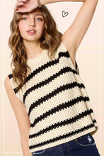 Load image into Gallery viewer, Chunky Black Stripes Summer Top
