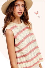 Load image into Gallery viewer, Chunky Light Pink Stripes Summer Top
