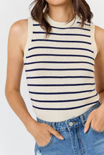 Load image into Gallery viewer, Stripes Sleeveless Sweater Top
