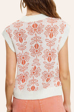 Load image into Gallery viewer, Flower Pattern in Orange Sleeveless Summer Top
