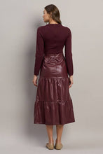 Load image into Gallery viewer, Sweater &amp; Vegan Leather Dress
