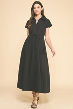 Load image into Gallery viewer, Black Midi Dress with Open Back
