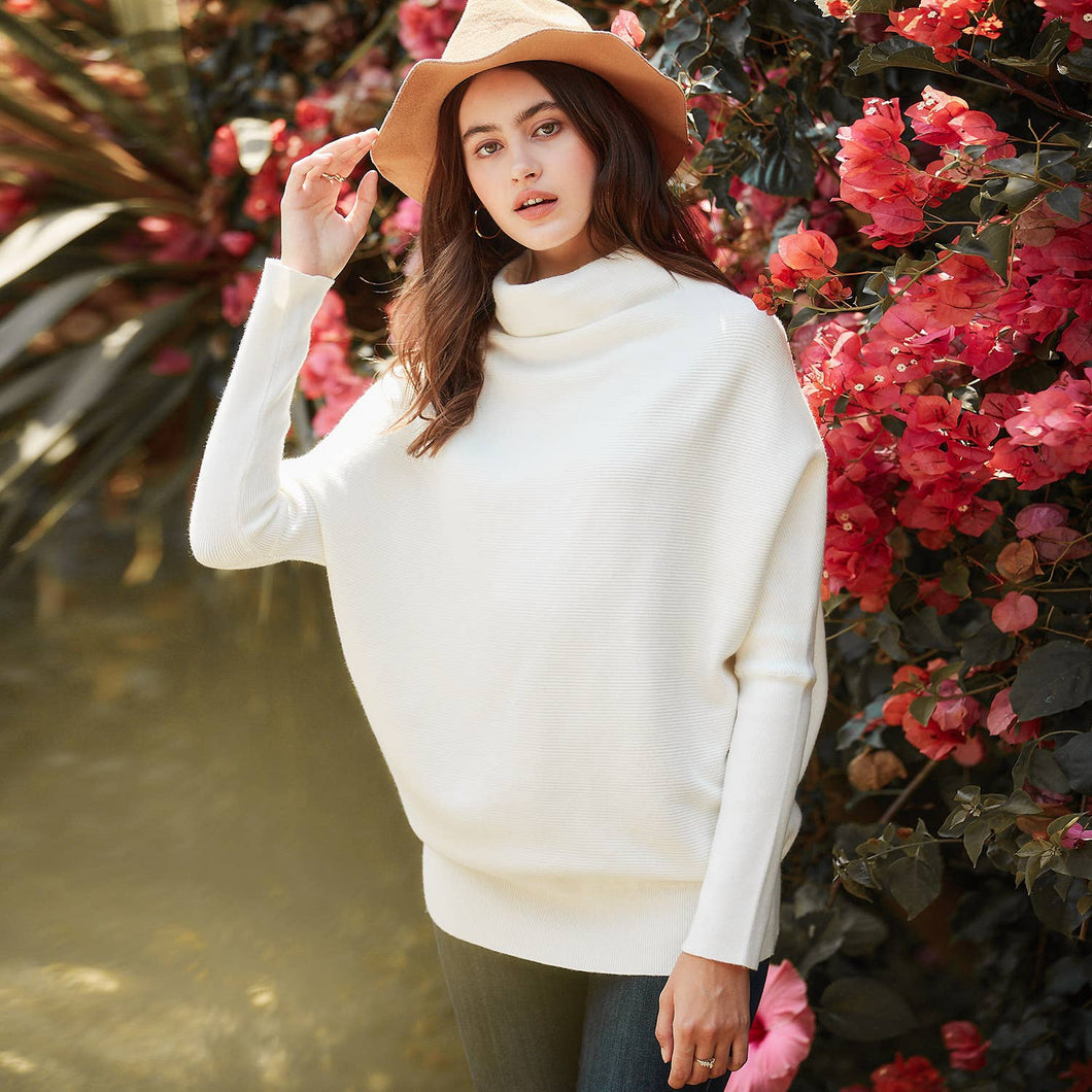 White Dolman Style Sweater