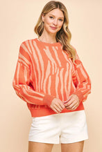 Load image into Gallery viewer, Orange Multi Animal Print Pullover Sweater
