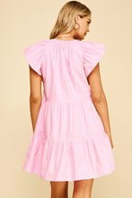 Load image into Gallery viewer, Tie Detailed Tiered Mini Dress
