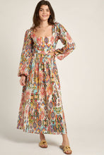 Load image into Gallery viewer, Long Sleeve Open Waist Printed Maxi Dress
