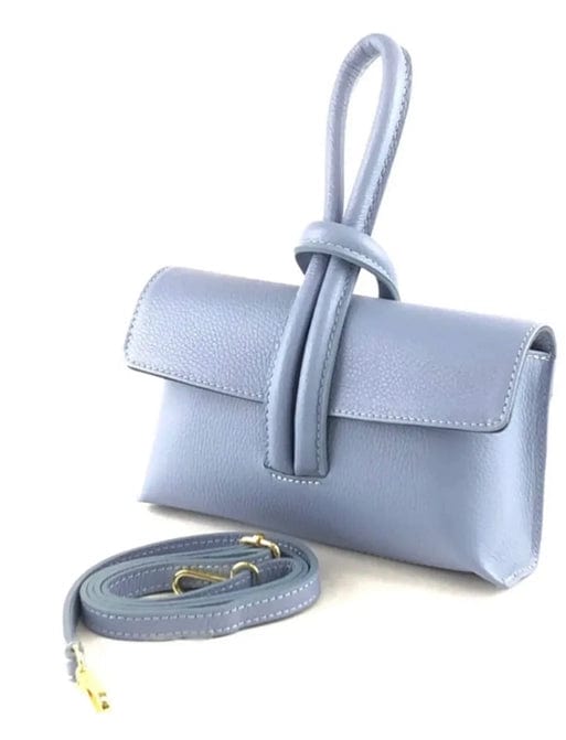 Light Blue Leather Loop Bag