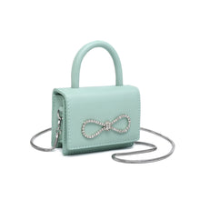 Load image into Gallery viewer, Accent Bow Mini Mint Green Bag
