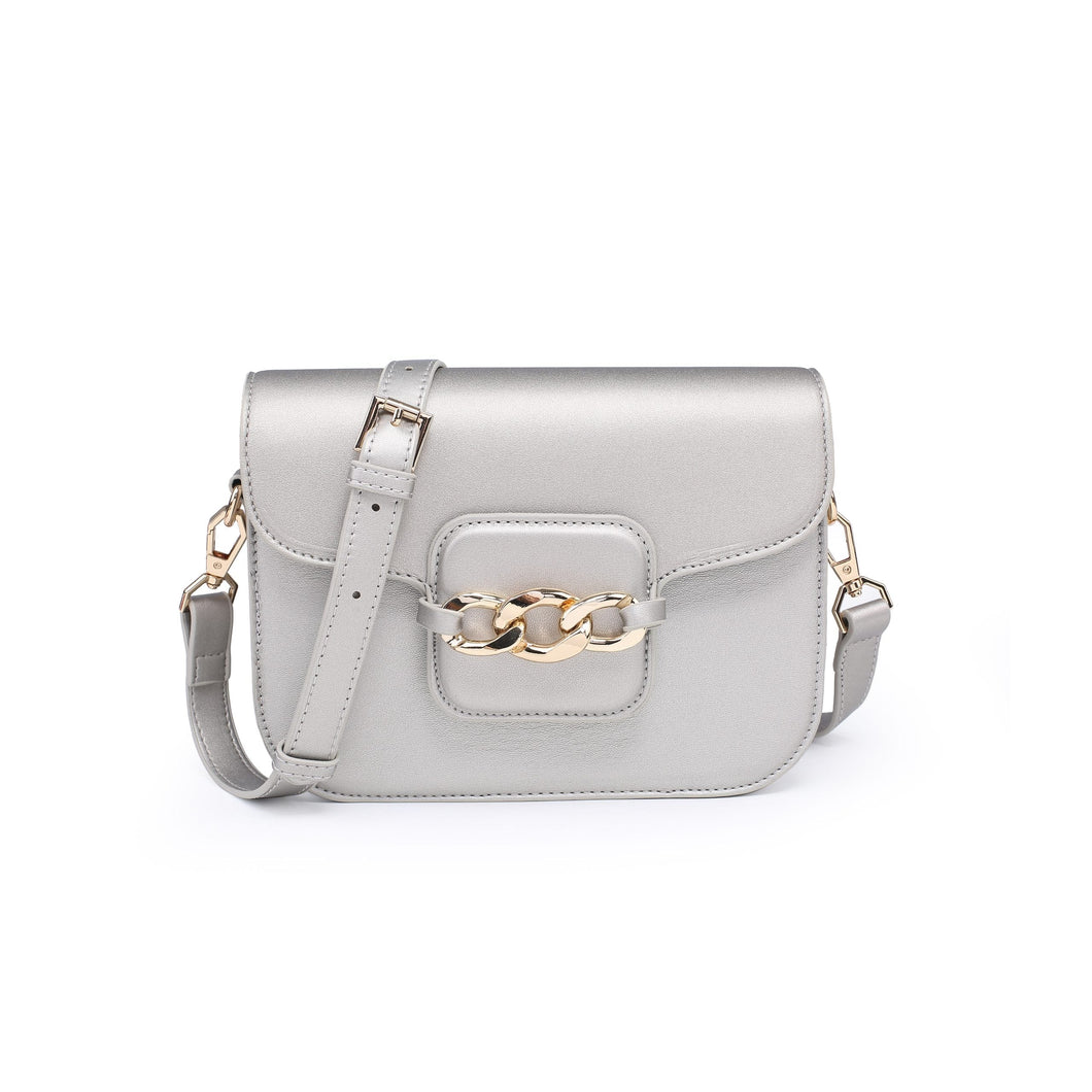 Chain Accent Vintage Silver Crossbody