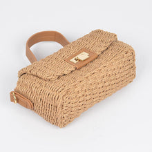 Load image into Gallery viewer, Faux Straw Top Handle Bag
