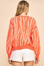 Load image into Gallery viewer, Orange Multi Animal Print Pullover Sweater
