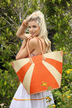 Load image into Gallery viewer, Sunburst Straw Tote Bag
