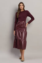 Load image into Gallery viewer, Sweater &amp; Vegan Leather Dress
