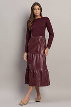 Load image into Gallery viewer, Sweater &amp; Vegan Leather Dress
