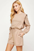 Load image into Gallery viewer, Top Stitched Long-Sleeve Romper

