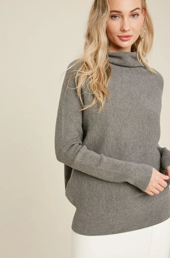 Gray Dolman Style Sweater