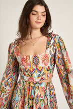 Load image into Gallery viewer, Long Sleeve Open Waist Printed Maxi Dress
