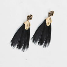 Load image into Gallery viewer, Black Feather Earrings
