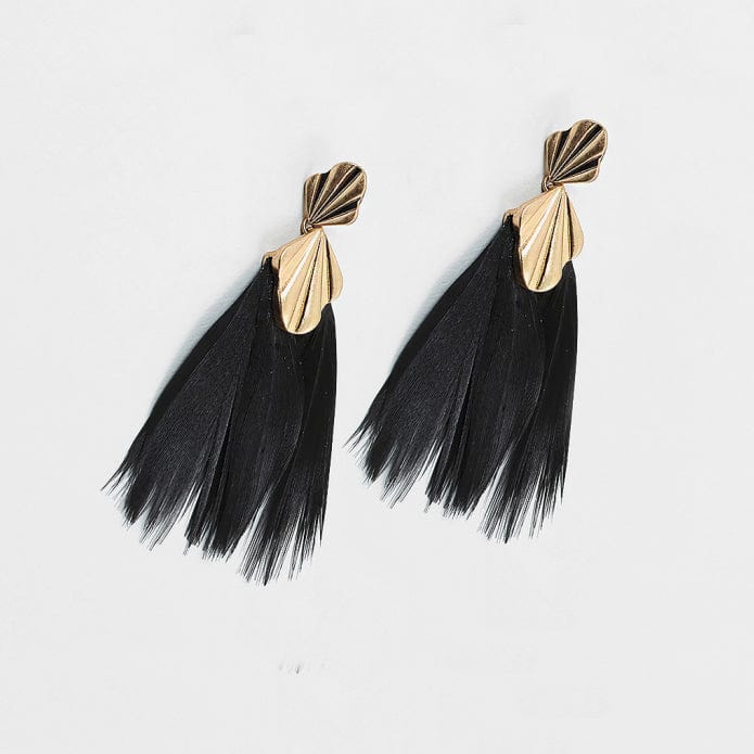Black Feather Earrings