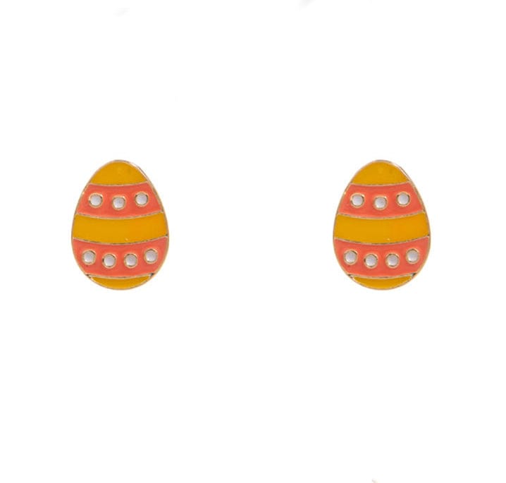 Easter Egg Stud Flat Enameled Earrings