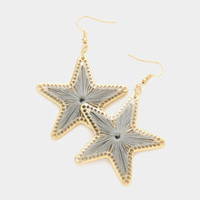 Load image into Gallery viewer, Thread Wrapped Star Dangle Earrings
