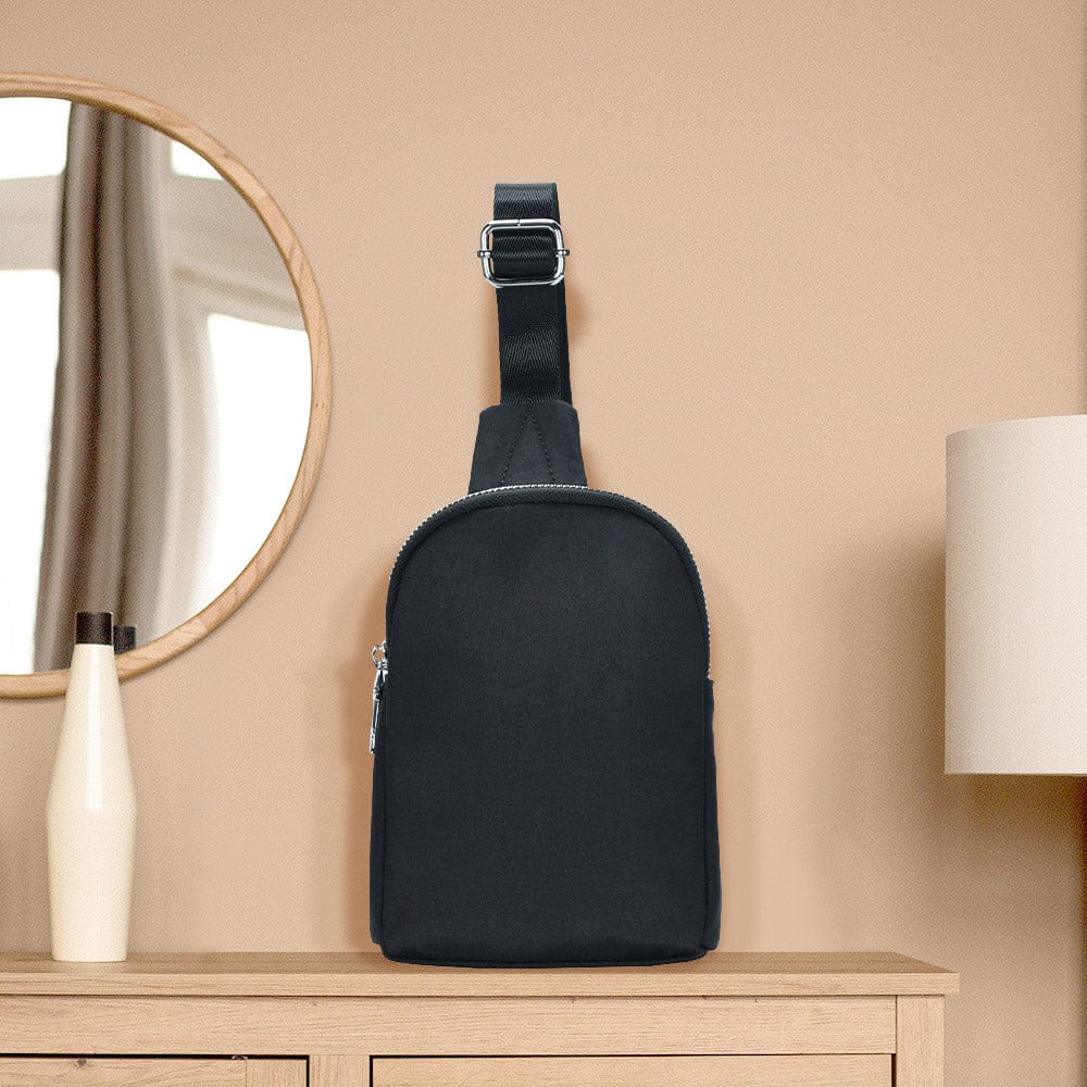 Black Nylon Crossbody Fanny Pack
