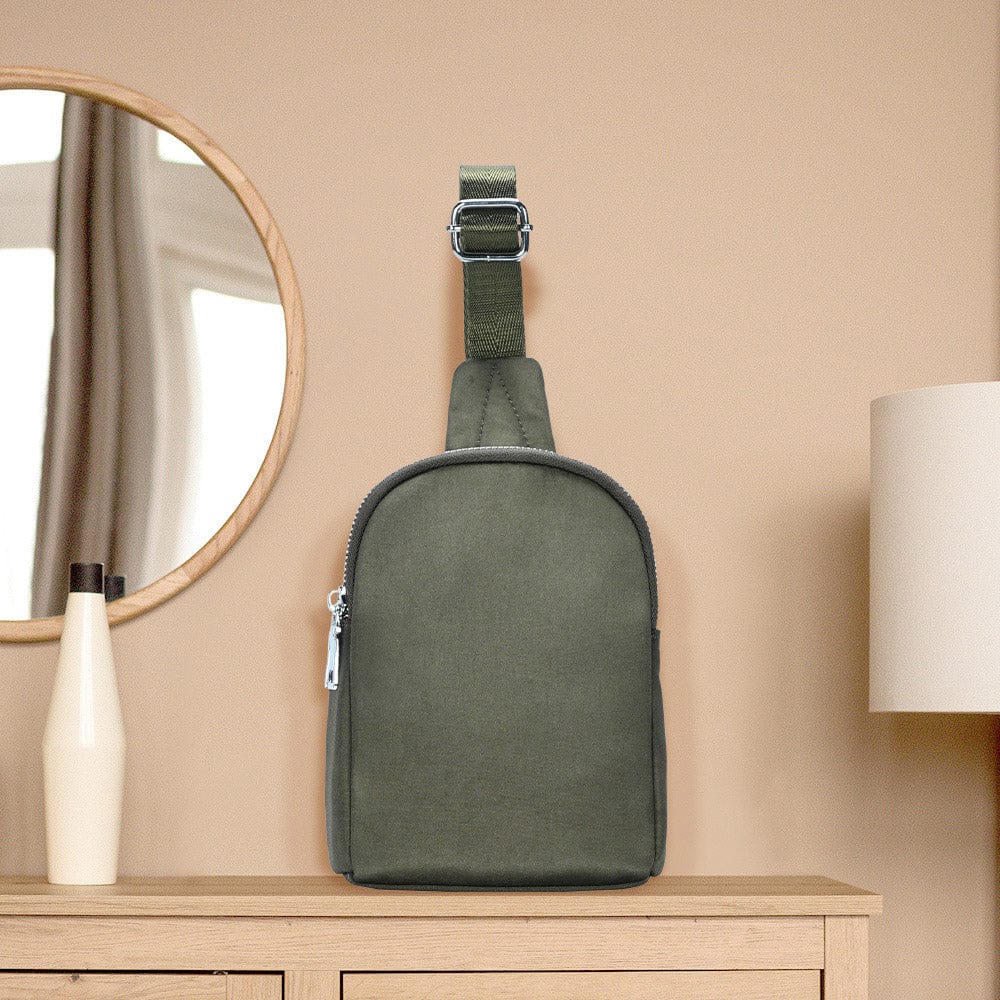 Olive Nylon Crossbody Fanny Pack