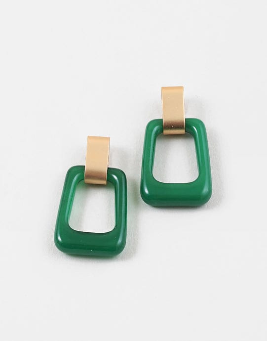 Green and Gold Earrings