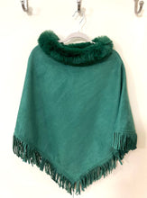 Load image into Gallery viewer, Green Suede Poncho
