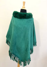 Load image into Gallery viewer, Green Suede Poncho
