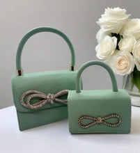 Load image into Gallery viewer, Accent Bow Mini Mint Green Bag
