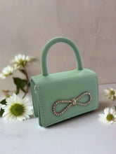 Load image into Gallery viewer, Accent Bow Mini Mint Green Bag
