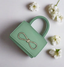Load image into Gallery viewer, Accent Bow Mini Mint Green Bag
