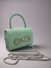 Load image into Gallery viewer, Accent Bow Mini Mint Green Bag
