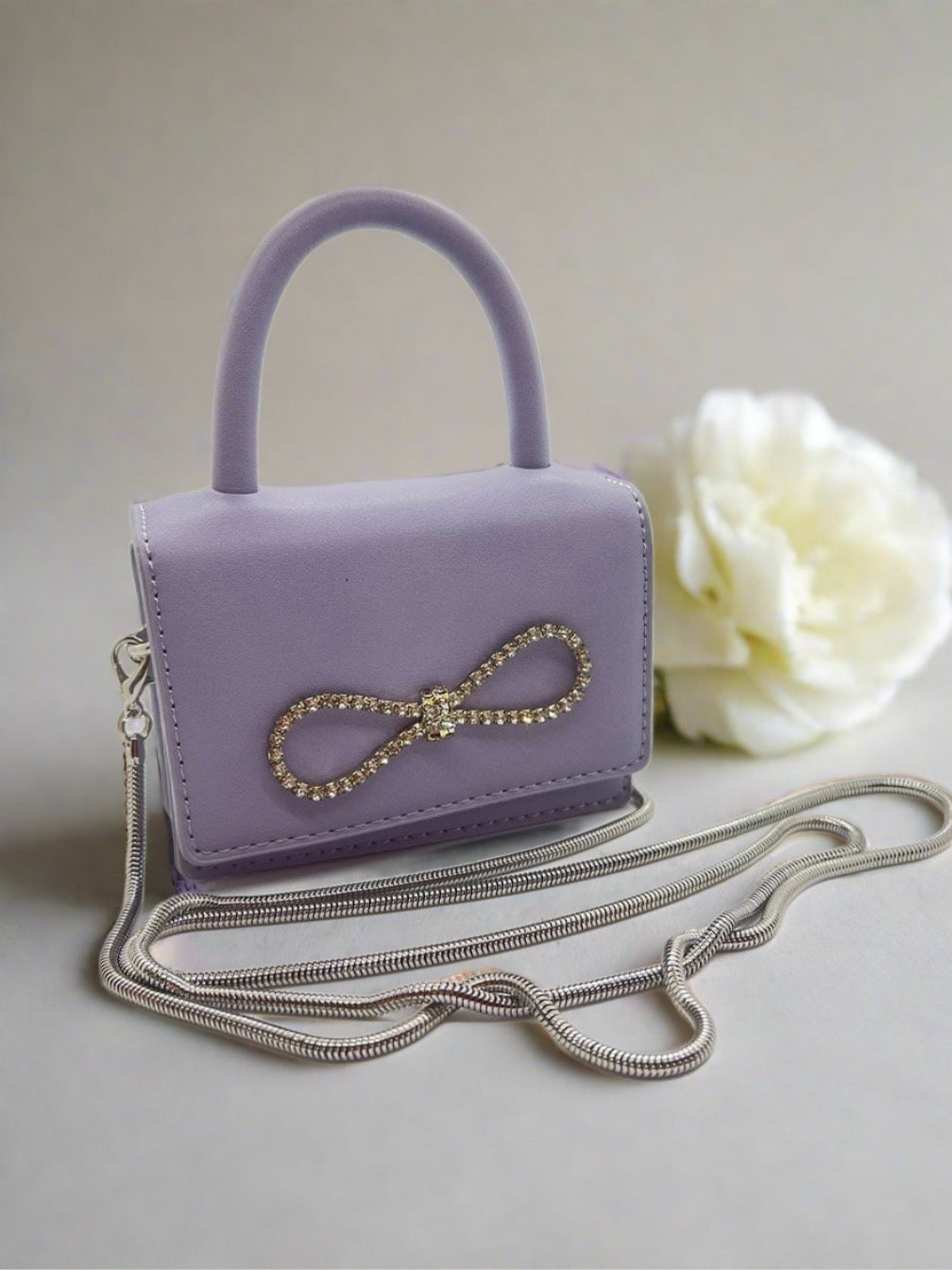 Accent Bow Mini Lavender Bag