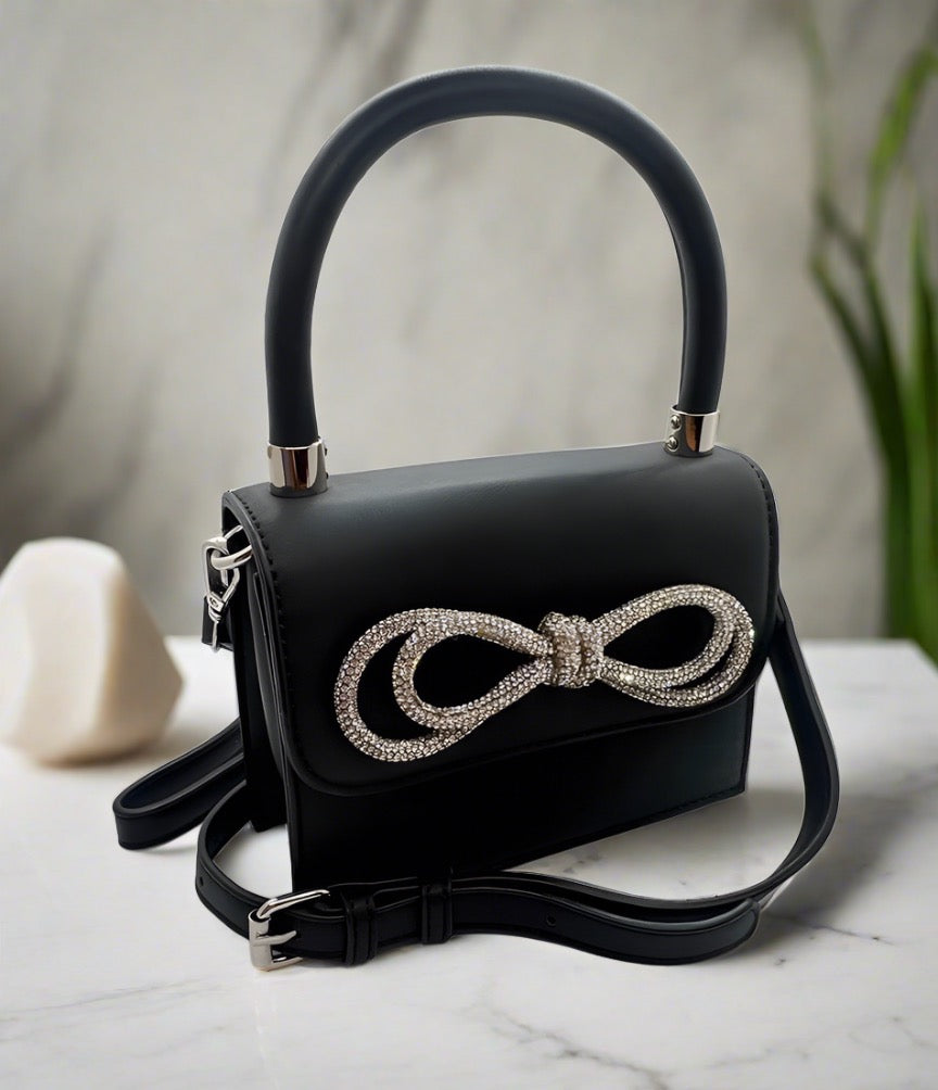 Accent Bow Black Bag