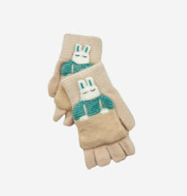 Load image into Gallery viewer, Bunny Fold-over Kids Gloves
