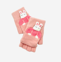 Load image into Gallery viewer, Bunny Fold-over Kids Gloves
