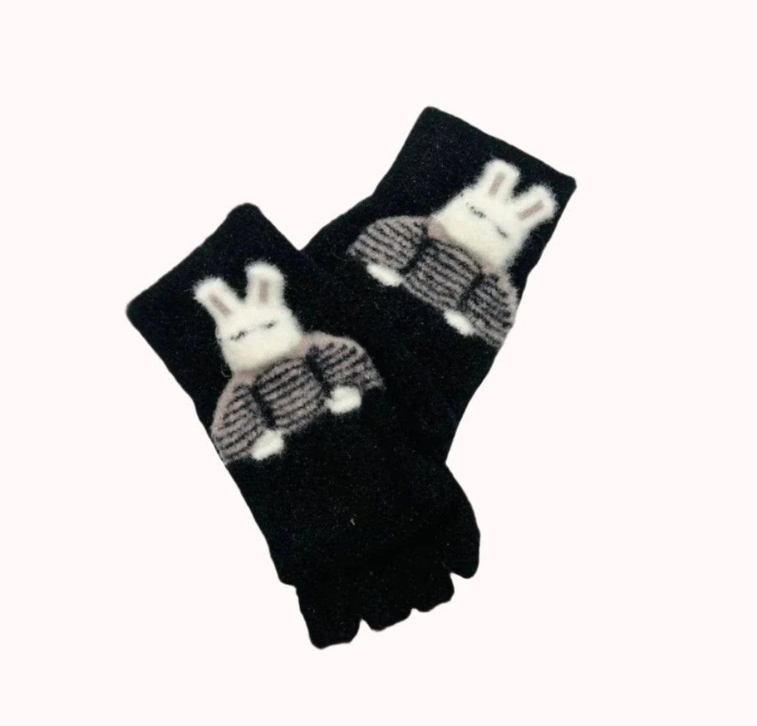 Bunny Fold-over Kids Gloves