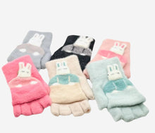 Load image into Gallery viewer, Bunny Fold-over Kids Gloves
