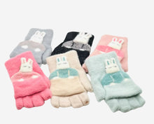 Load image into Gallery viewer, Bunny Fold-over Kids Gloves
