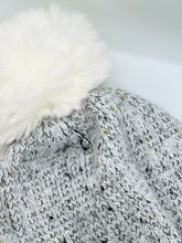 Load image into Gallery viewer, Black and White Winter Pom Pom Hat
