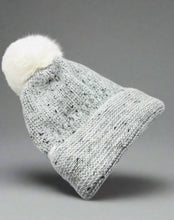 Load image into Gallery viewer, Black and White Winter Pom Pom Hat
