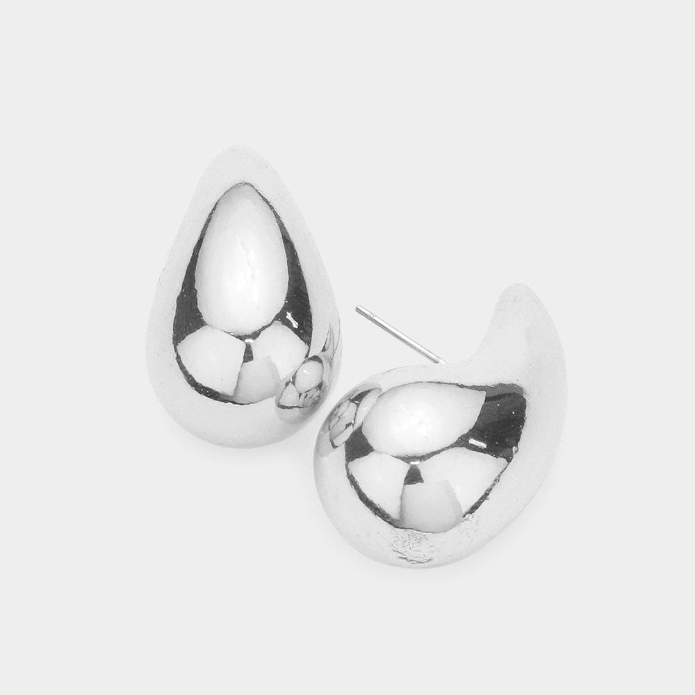 Metal Silver Raindrop Earrings