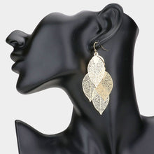Load image into Gallery viewer, Filigree Metal Leaf Cluster Vine Earrings
