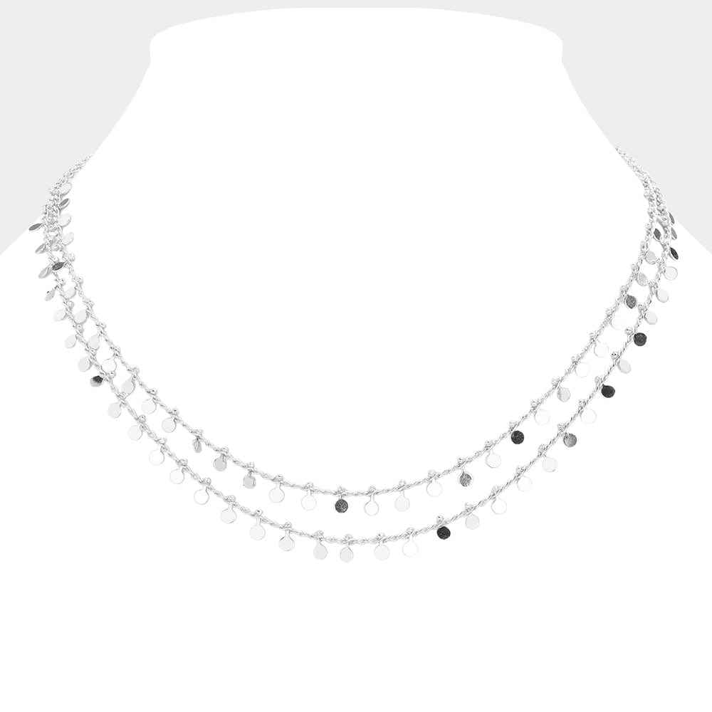Disc Station Double Layered Necklace