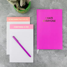Load image into Gallery viewer, I Hate Everyone Orchid Hardcover Journal
