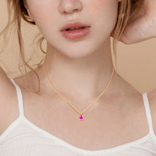 Load image into Gallery viewer, Gold Dipped pink Teardrop Stone Pendant Necklace
